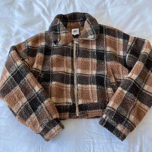 Tiger Mist Plaid Sherpa Jacket